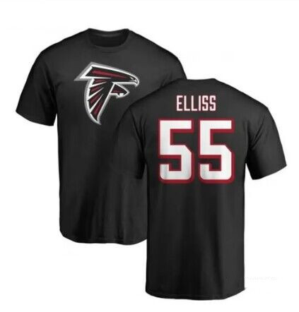 Men's Atlanta Falcons #55 Kaden Elliss Black T-Shirt Men's Atlanta Falcons #55 Kaden Elliss Black T-Shirt